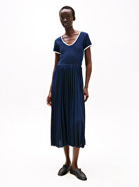 Kadın Contrast Soft V-Nk Elbise