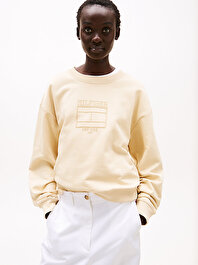 Kadın Boxy Outline Flag Sweatshirt