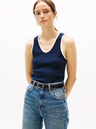 Kadın Contrast Soft V-Nk T-Shirt
