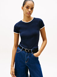 Kadın Contrast Ringer T-Shirt