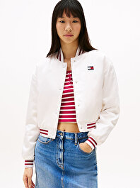 Kadın Tjw Satin Coach Bomber Ceket