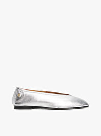 Kadın Soft Metal Leather Babet