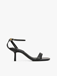 Kadın Leather Knots Kitten Topuklu Ayakkabı