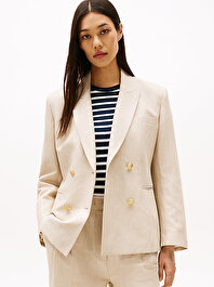 Kadın Linen Mix Slim Blazer