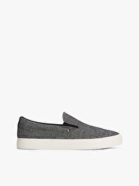 Erkek Linen Chambray Slip-On Canvas Sneaker