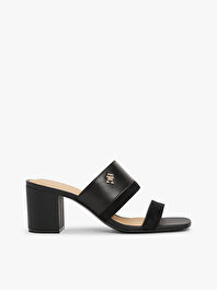 Kadın Leather & Suede Block Topuklu Terlik