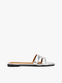 Kadın TH Logo Strap Metallic Terlik