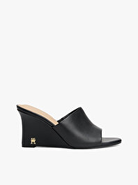 Kadın Leather Wedge Topuklu Terlik