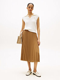 Kadın Fluid Pleated Pull Etek