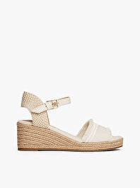 Kadın Fringe Canvas Espadril Topuklu Sandalet