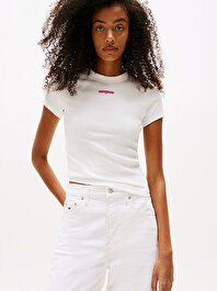 Kadın TJW Slim Script Label T-shirt