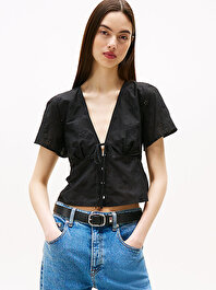 Kadın TJW Tie Front Boder Gömlek