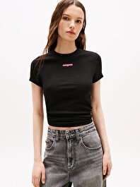 Kadın TJW Slim Script Label T-shirt