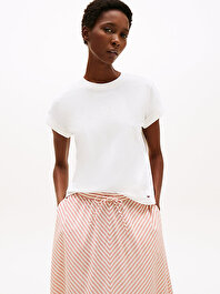 Kadın Floral Script Modern T-shirt
