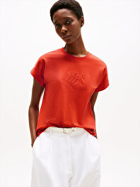 Kadın Floral Script Modern T-shirt