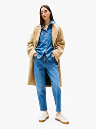 Kadın Mom Tapered Jean Pantolon