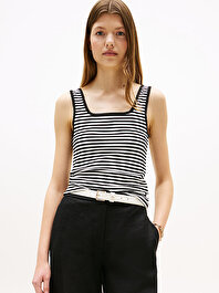 Kadın 5X2 Rib Slim Square T-shirt