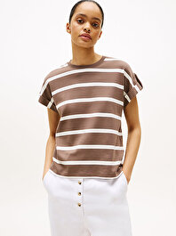 Kadın Gold Button Modern T-shirt