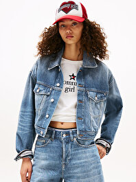 Kadın Tommy Girl Oversized Denim Ceket