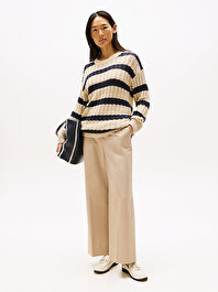 Kadın Cotton Wide Leg Pantolon