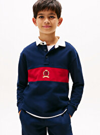 Erkek Çocuk Crest Graphic Polo T-shirt
