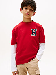 Erkek Çocuk Varsity Front Back T-shirt