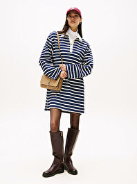 Kadın Gold Button Rugby Elbise