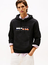 Erkek TH Colour Black Graphic Sweatshirt