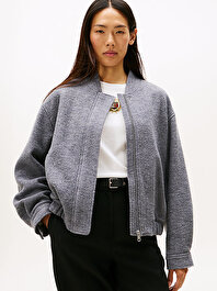 Kadın Wool Texture Regular Bomber Ceket