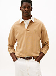 Erkek Peached Crest Solid Sweatshirt