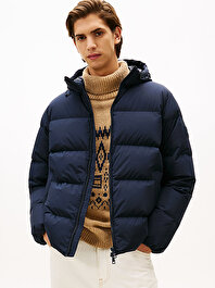 Erkek Down Hooded Puffer Mont