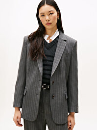Kadın Pinstripe Relaxed Blazer