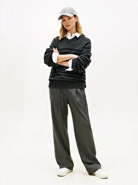 Kadın Flannel Relaxed Straight Pantolon