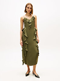 Kadın Saten Slip Long Elbise