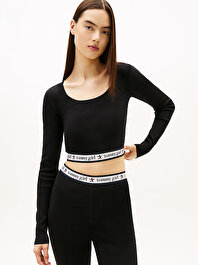 Kadın Tommy Girl Knitted Crop Kazak