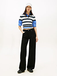 Kadın Mid Rise Loose Straight Jean Pantolon