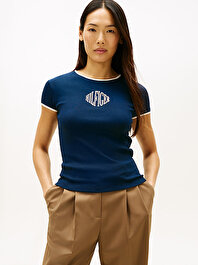 Kadın Varsity Slim Ringer T-shirt