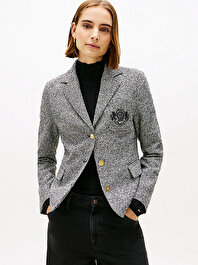 Kadın Wool Pattern Slim Blazer