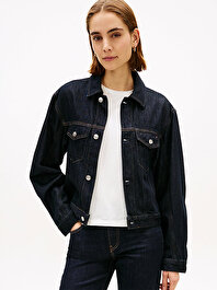 Kadın Denim Pure Pleated Denim Ceket