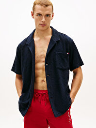 Erkek Textured Terry Knit Gömlek