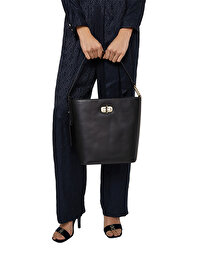 Kadın Turnlock Bucket Hobo Çanta