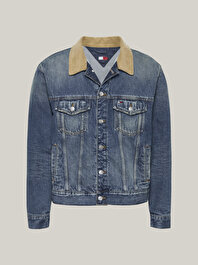 Erkek Rlxd Cord Collar Denim Ceket
