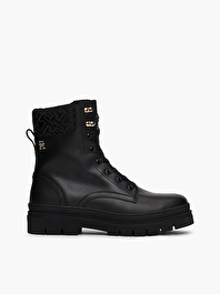Kadın Cleated Lace-Up Leather Bot