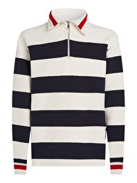 Erkek T1 Boxy Breton Stripe Sweatshirt