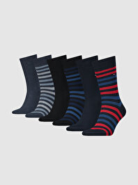 Erkek 6'Lı Duo Stripe Çorap