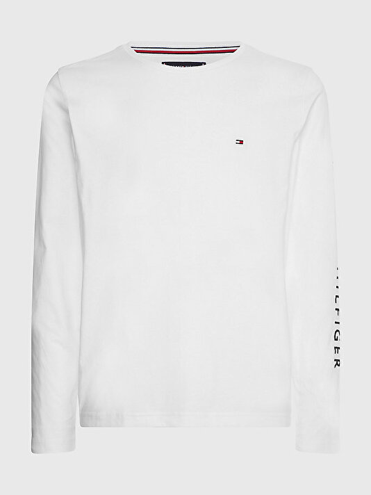 Erkek Tommy Logo Uzun Kollu T-Shirt