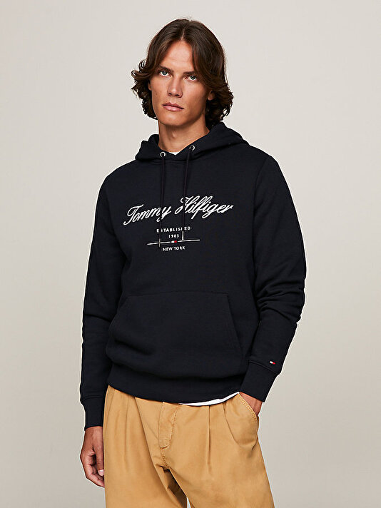 Erkek Script Logo Hoodie