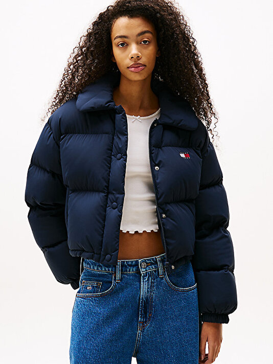 Kadın Tjw Crp Badge Collar Puffer Mont