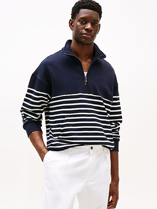 Erkek Placed Stripe Sweatshirt