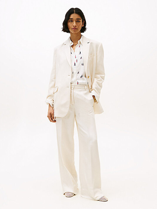 Kadın Viscose Linen Wide Pantolon